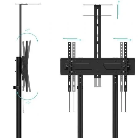 SOPORTE SUELO CON RUEDAS NEFERTITI 37''-70'' NEGRO TOOQ